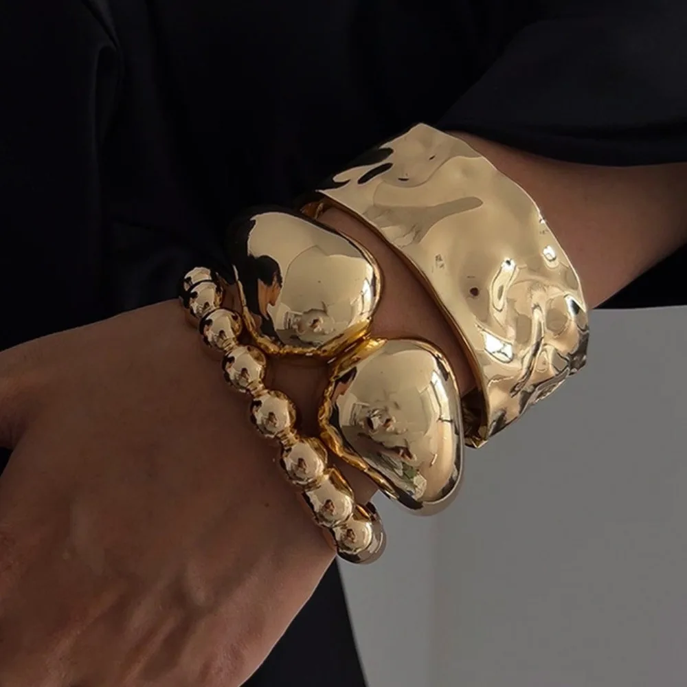 أزياء سبائك الشرير سوار غير النظامية مبالغ فيها الهيب هوب سوار فريد قطرة الماء الخرز شكل الإسورة النساء الرجال