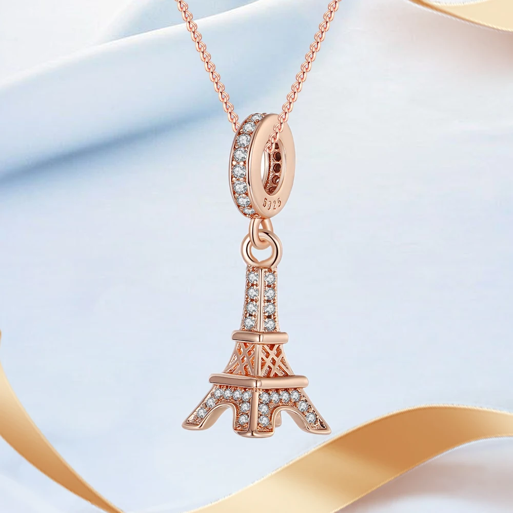 Architecture 925 Sterling Silver Asakusa Temple Cathedral Eiffel Tower Pendant in Paris Fit DIY Bracelet Necklace  Travel Gifts