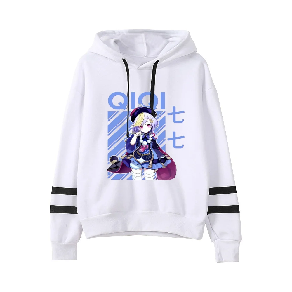 Hoodie unisex Genshin Impact Game, moletom de manga sem bolso para homens e mulheres, Harajuku Streetwear, roupas padrão personagem