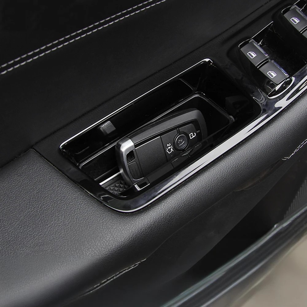 Car Door Handle Panel Storage Box Organizer Phone Holder for Ford EDGE CD4 2015 2016 2017 2018 2019 2020-2023 Auto Accessories