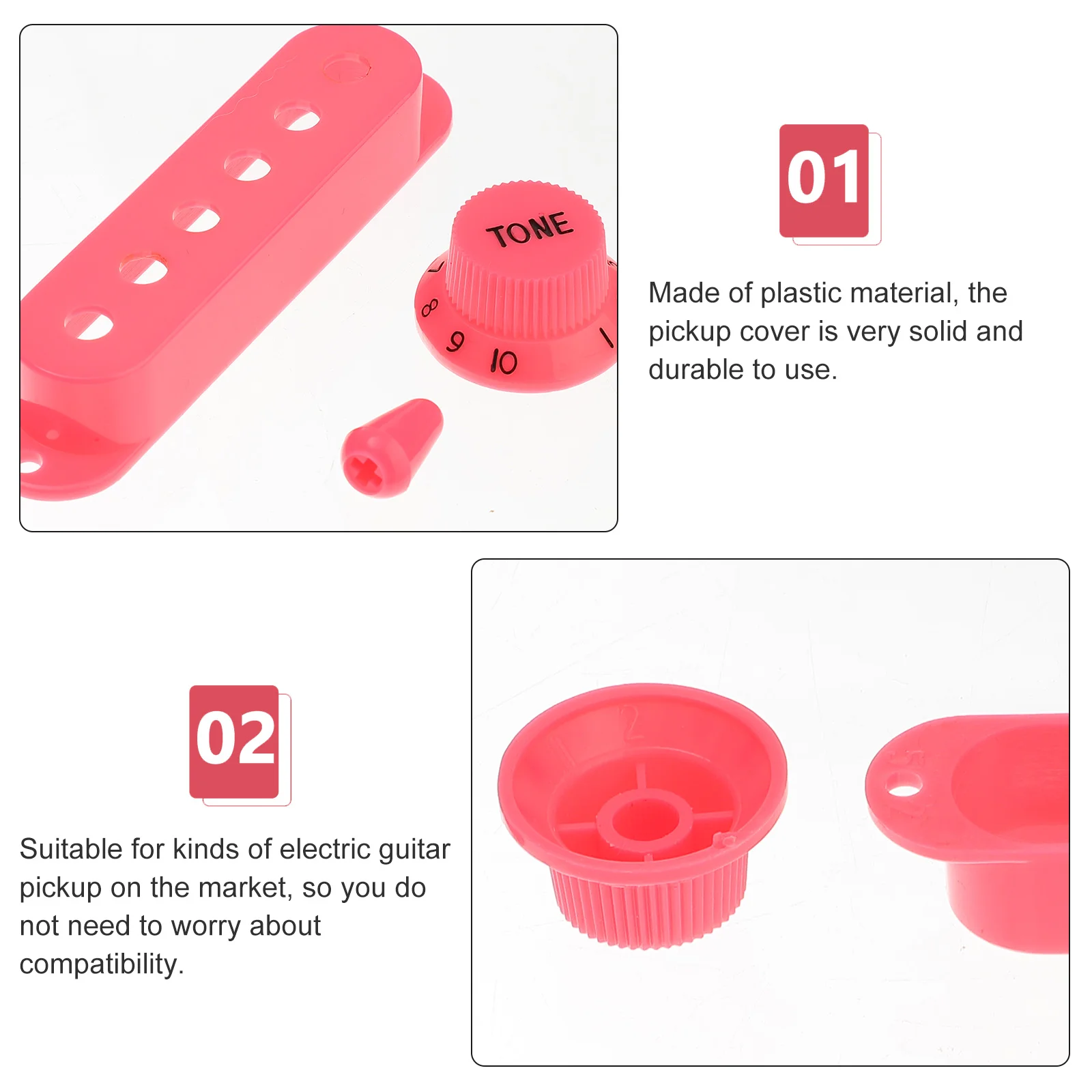 Lip Gloss Kit Volume Tone Control Knob Rotary Switches Replacement for Electric Guitar