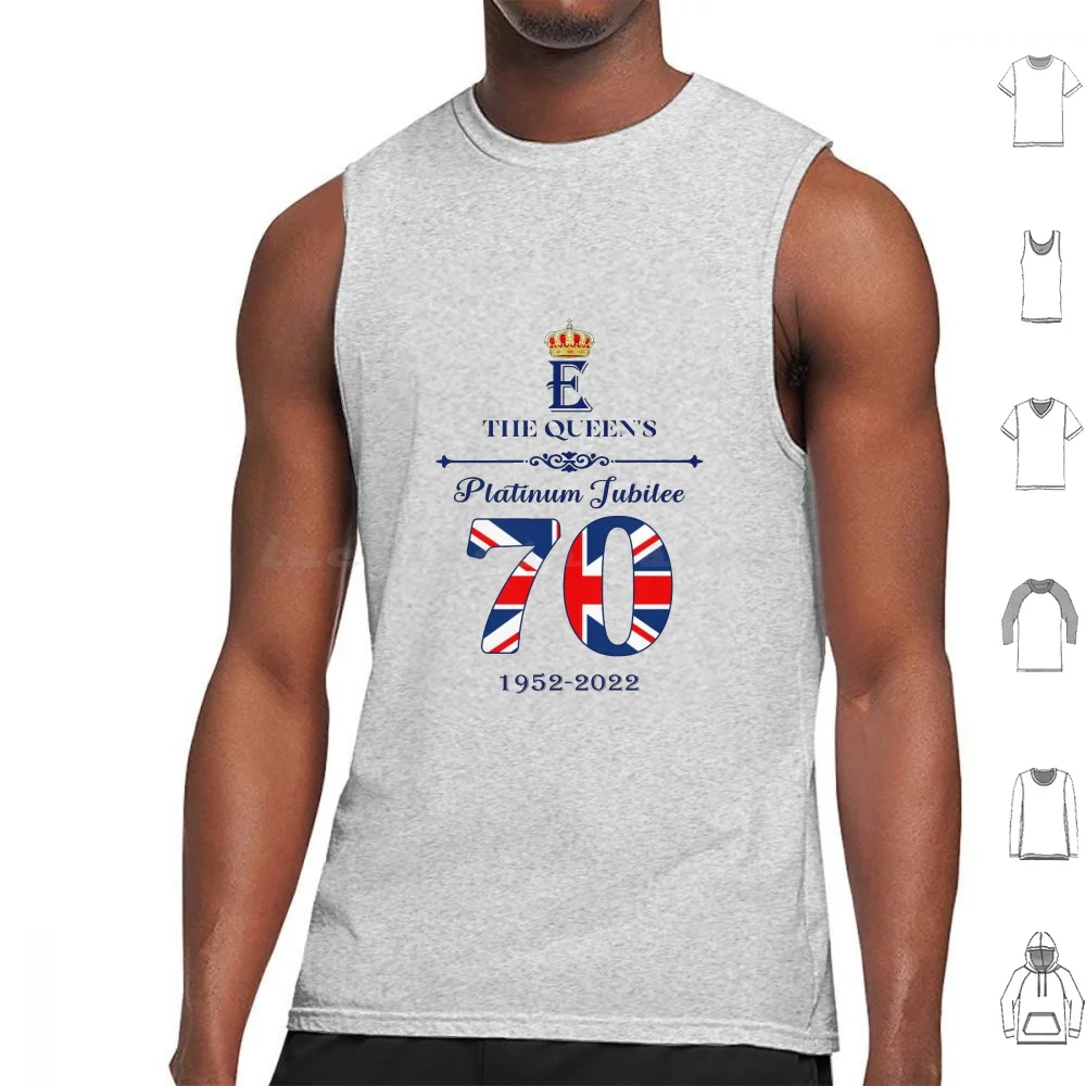 Queen Elizabeth Platinum Jubilee Tank Tops Print Cotton Queen Elizabeth Elizabeth Platinum Jubilee