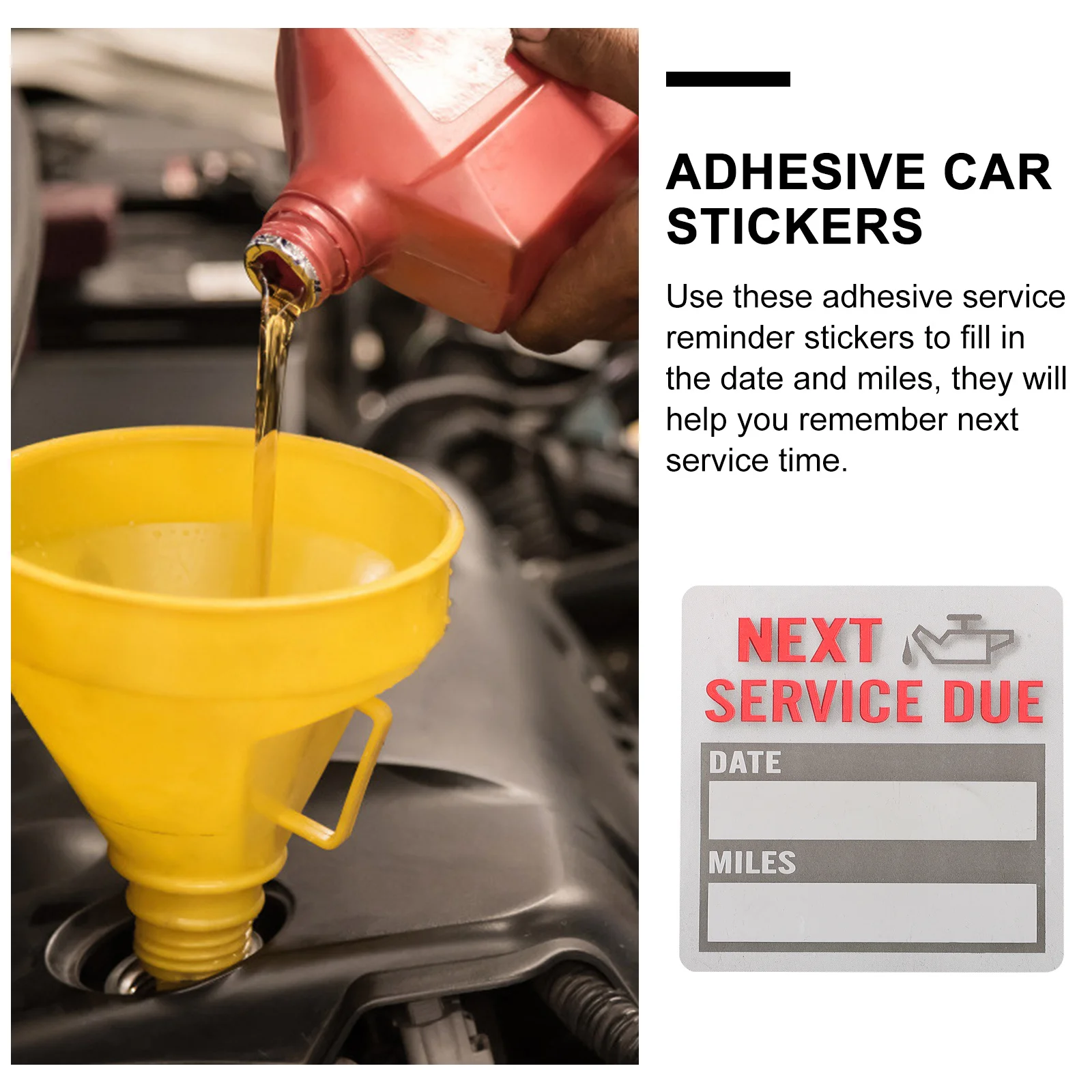 2pcs 2 Rolls Oil Change Reminder Car Maintenance Window Label Next Service Due Sticker Removable Adhesive Auto Label Sticker