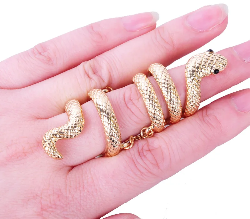 

Экстравагантное кольцо-цепочка с изображением животного (змея/обезьяна), простое металлическое кольцо-цепочка, женские модные аксессуары, уникальные украшения