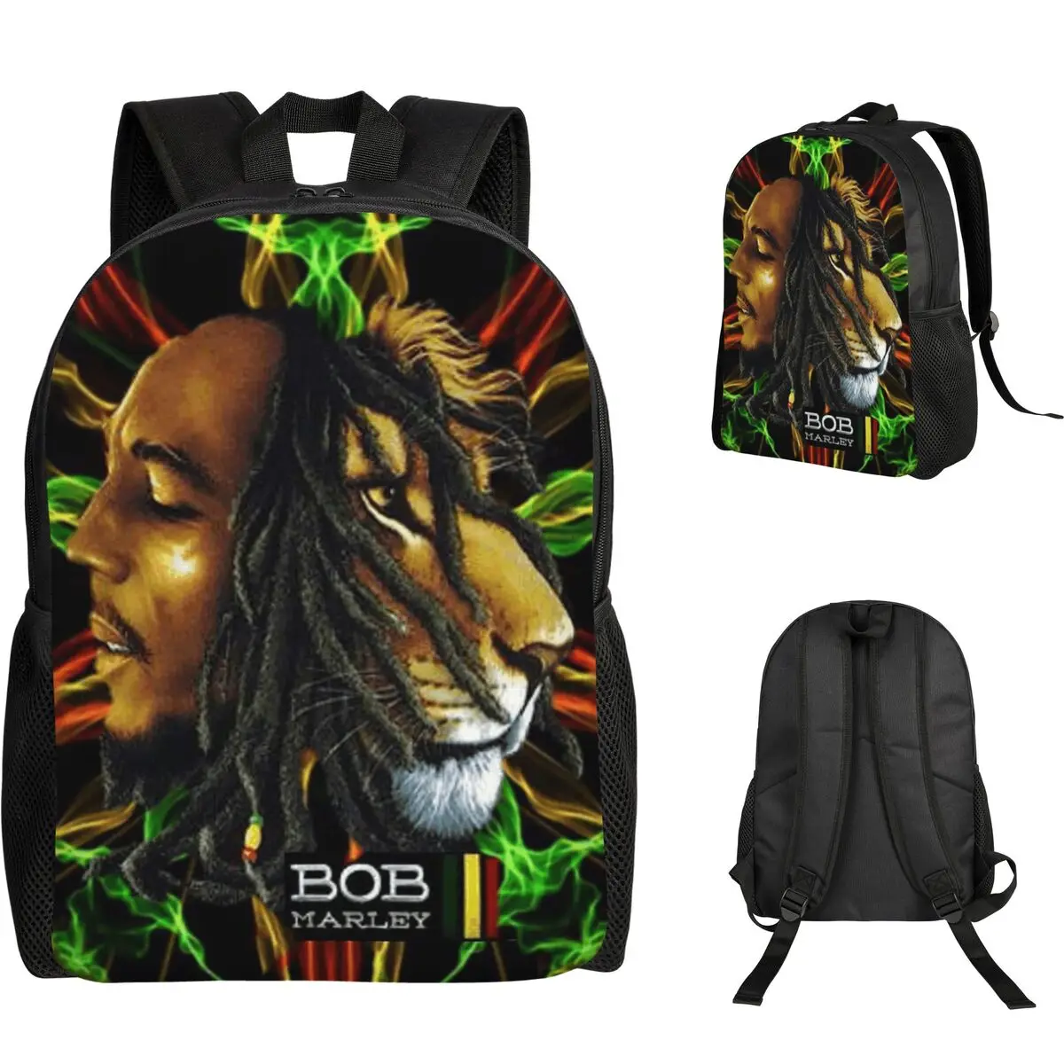 Jamaica Singer Reggae Rock Bob Marley Backpack Student Boys Girls BookBag School Bag Computer Shoulder Bags