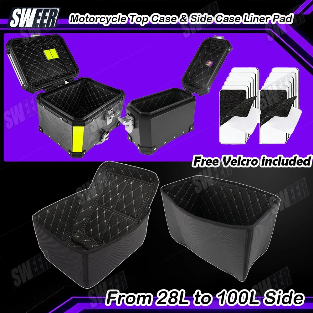 

Motorcycle Boxes Inner Liner Fit For 28L 38L 45L 55L 65L 80L 85L 100L Rear Trunk Cargo Liner Side Boxes Mat Leather Inner Pad