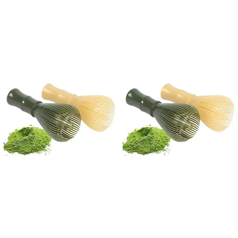 ABVC 4PCS PP Resin Matcha Whisk Chasen Brush Tools For Matcha Green Tea Powder Reusable Powder Whisk Prepare