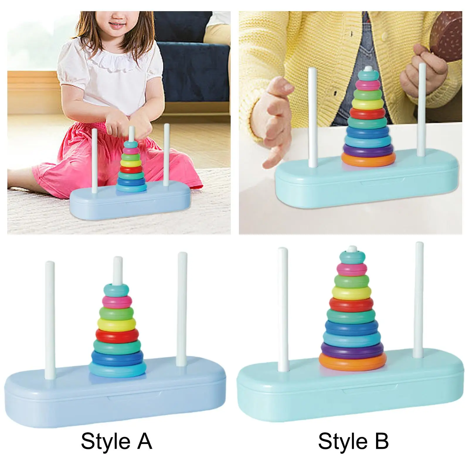 Stacking Rings Toy Interactive Stacking Tower Toy for Boy Girls Children