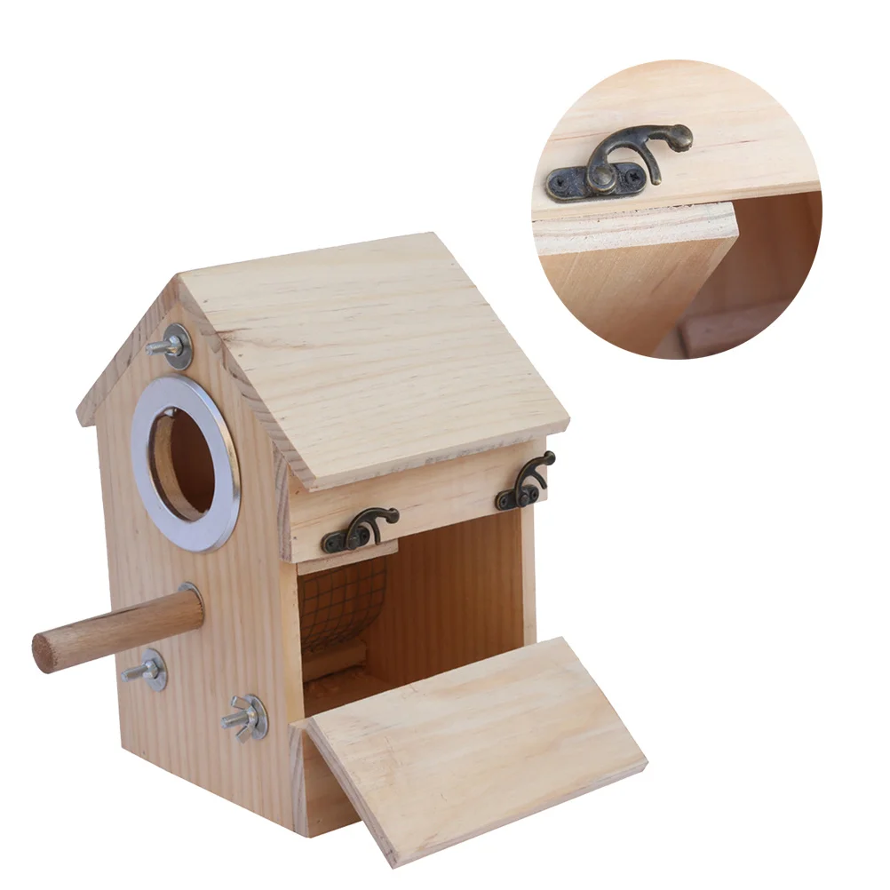 

Wooden Nest Solid Wood Unpainted Bird House For Swallows Breeding Box Indoor Outdoor Decor Bird Cage Accessories