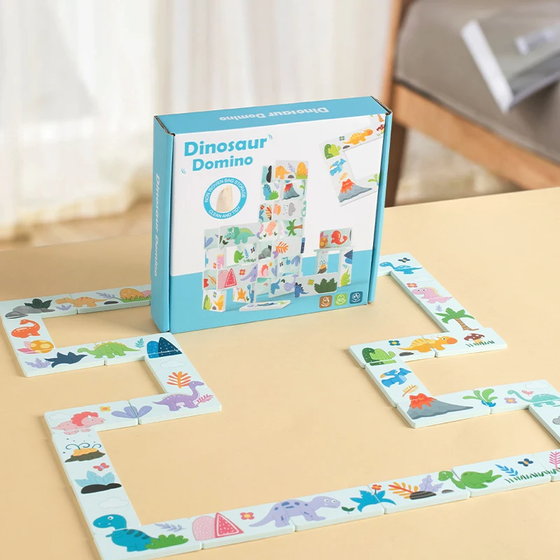 لعبة خشبية ديناصور الدومينو الحيوان الظل الاقتران التتابع لعبة الصور المتطابقة مونتيسوري ألعاب تعليمية هدايا للأطفال الأطفال