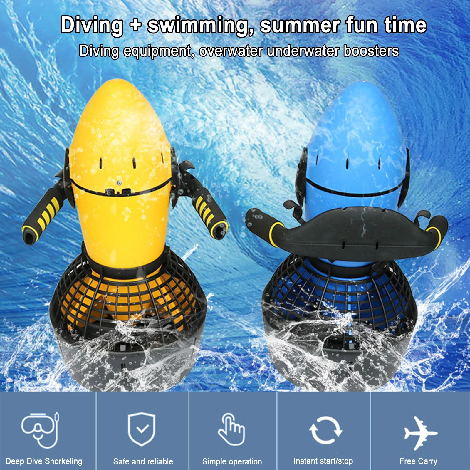 전기 수중 스쿠터, 이중 속도 수중 프로펠러, 바다 스러스터, 해양 수영장 다이빙 장비, 야외 스포츠, 300W, 신제품 