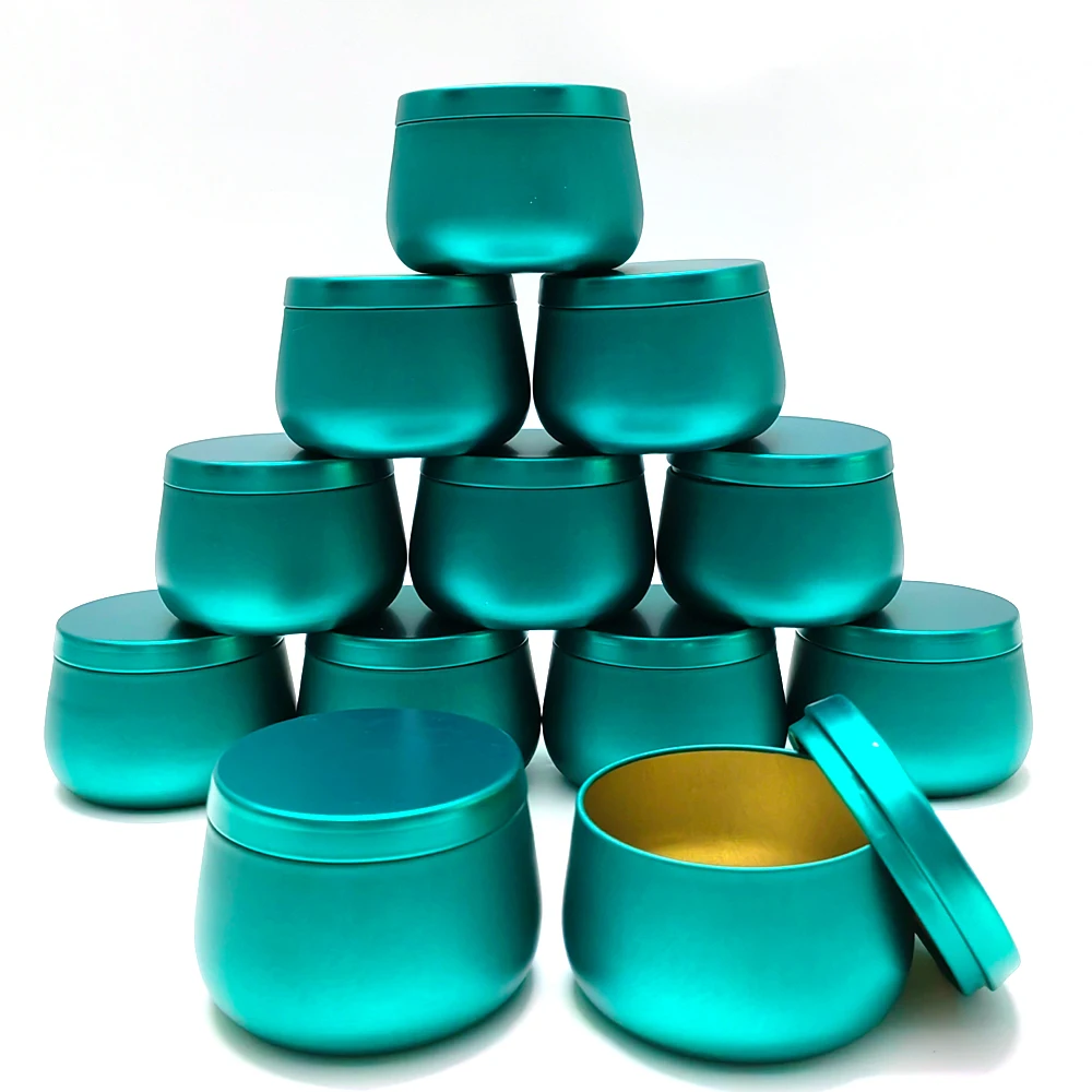 8oz Candle Tin Cans with Lids Bulk DIY Blue Candle Containers Jar for Making Candles Arts & Crafts Storage Gifts