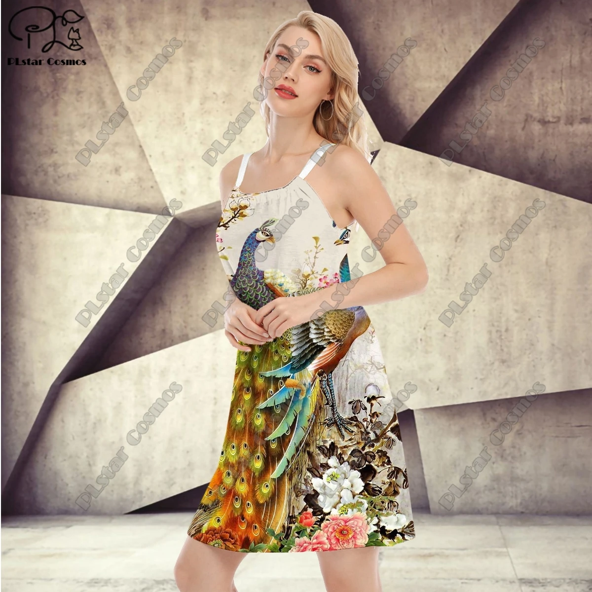 PLstar Cosmos 3D Printed Sling Floral Dress Women's Summer Casual Holiday Style Harajuku Streetwear Collection 3