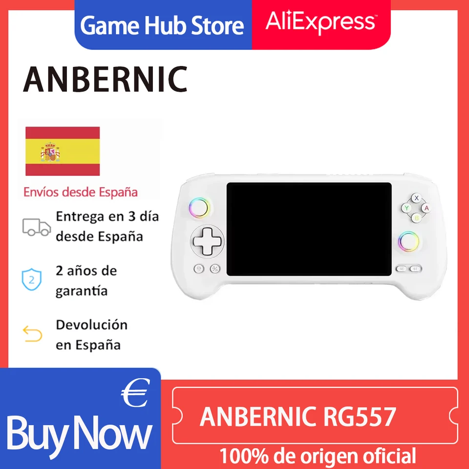 NULA RG557 - Consola de videojuegos portátil retro Android 14, pantalla AMOLED HD de 5,48 pulgadas, iluminación RGB, procesador Dimensity8300, RAM 12 GB LPDDR5X para adultos, sin tarjeta de memoria NULA RG557 - Consola de videojuegos portátil retro Android 14, pantalla AMOLED HD de 5,48 pulgadas, iluminación RGB, procesador Dimensity8300, RAM 12 GB LPDDR5X para adultos, sin tarjeta de memoria