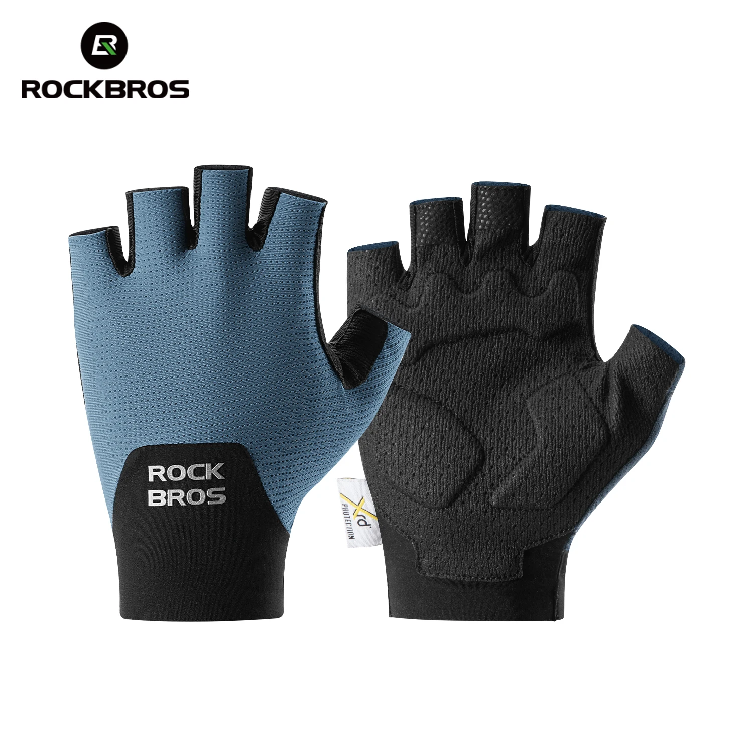 ROCKBROS Fahrradhandschuhe Stoßdämpfende Fahrradhandschuhe Halbfinger Nahtlose Atmungsaktive Fahrradhandschuhe mit XRD-Handflächenpolster