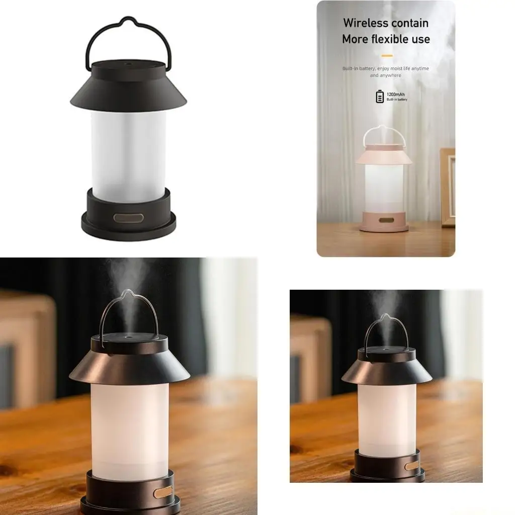 

D0AB 2022 Retro Horse Lamp Hand-held Atmosphere Light Humidifier Fashionable Portable Bedroom Home Desktop Air Humidifier