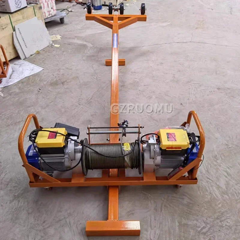 Double-motor Crane, High-rise Easy Lifting For Doors, Windows, Glass & Anti-theft Nets, 220V Indoor & Outdoor Single Pole