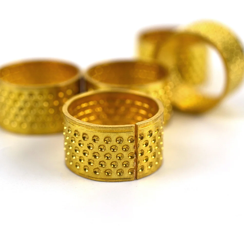 

20pcs Thimble Adjustable Sewing Finger Diy Craft Finger Protector Protector For Diy Craft Quilting Repair Tool Golden