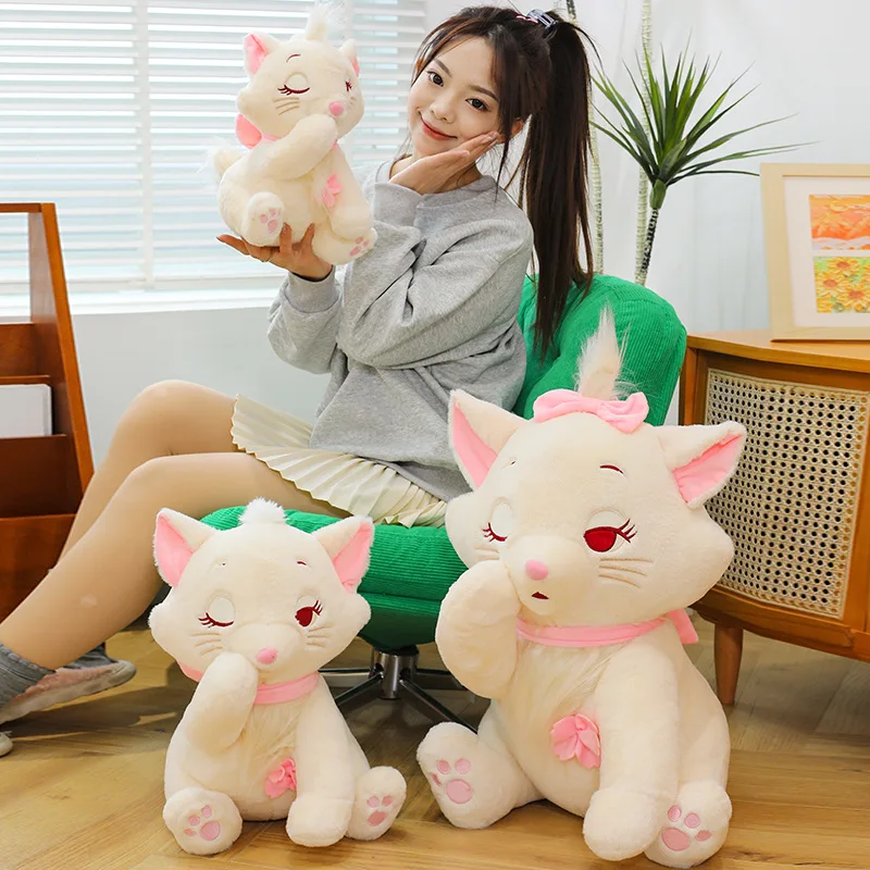

65 см Disney Marie Cat Плюшевые куклы Аристократы Мультфильм Спящее лицо Мари Лук Плюшевые куклы Мягкие мягкие игрушки для домашних животных Подарки