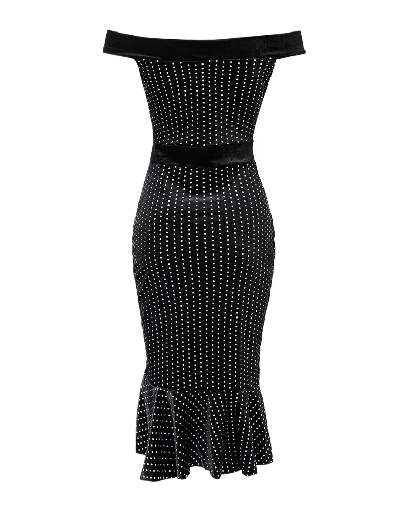 Elegant Velvet Dresses for Women Off Shoulder Multicolor Holographic Metallic Silver Ruffle Hem Party Dress vestido feminino