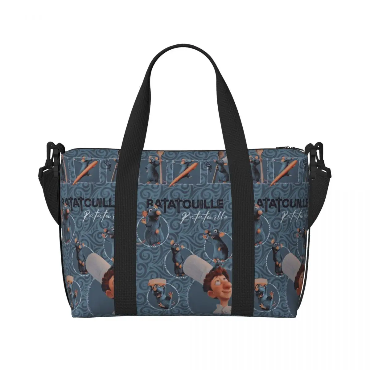 

Custom Ratatouille Wallpaper Beach Tote Bag Women Extra Large Gym Carry On Travel Shopping Bags