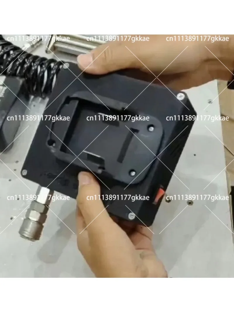 Portable Dual-Cylinder Mini Air Compressor with 3m Spring Hose for Woodworking, Nailing & Painting