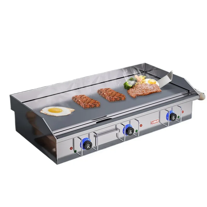 Large-scale sizzling iron plate commercial electric grilling furnace pancake machine gas iron plate fried rice equipment