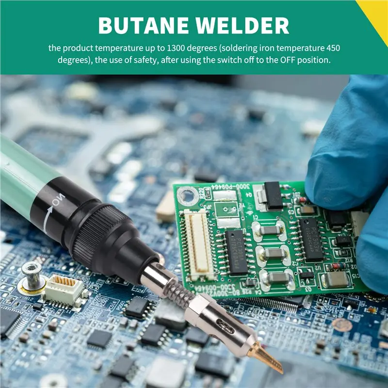 AS60-1300℃ Celsius Butane 4 In 1 Gas Soldering Iron Cordless Butane Gas Welding Pen Welding Pen Burner Welding Soldering Kit A+B