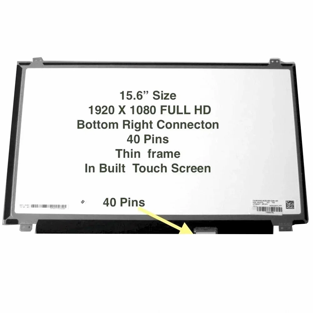 

DPN 0JJ45K Laptop LCD Screen For Dell Inspiron 15 5559 JJ45K CN-0JJ45K LED Display 40 PINS Touch 15.6 B156XTK01.0 Test Well New