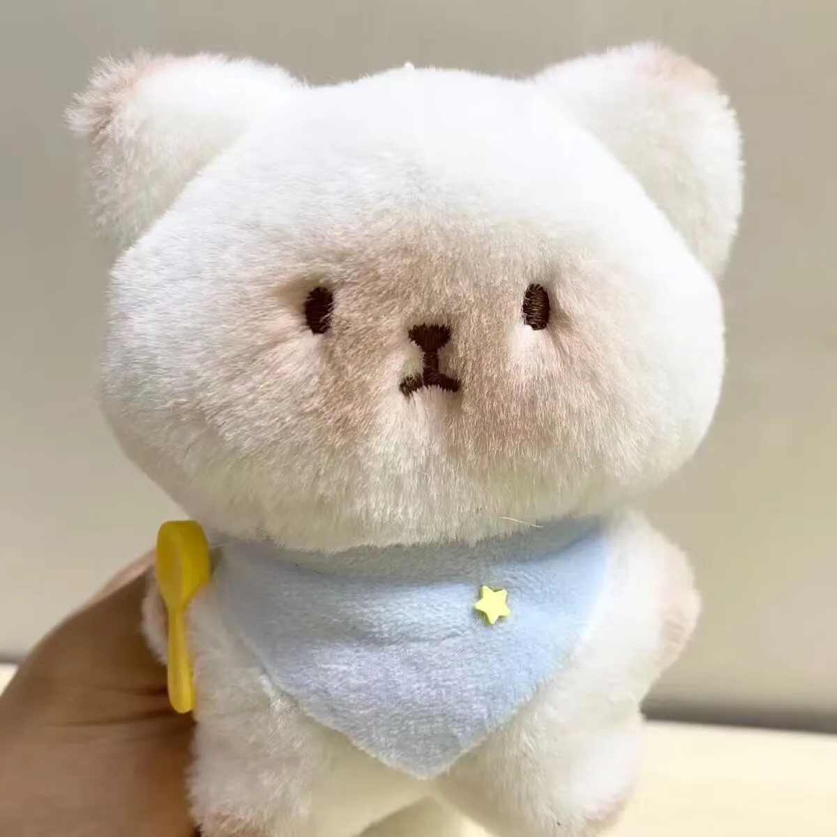 카와이 핸드메이드 봉제 쌀 고양이 토끼 동물 키체인 귀여운 공예 가방 참 장식 지갑 액세서리 귀여운 펜던트 친구 선물
