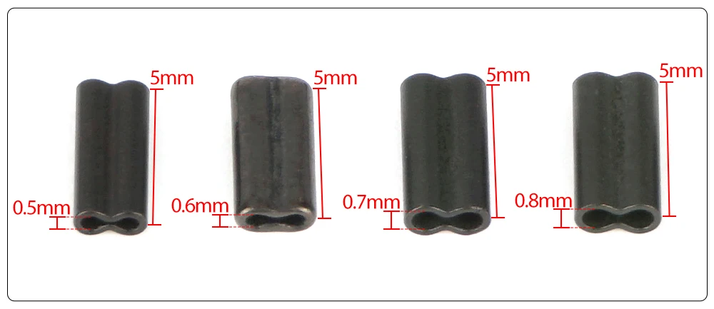 Hirisi AG161 300 Stück Doppel-Kupfer-Angelrohr-Crimphülsen Drahtverbinder Karpfenangel-Zubehör Terminal-Accessoires – Detail 2