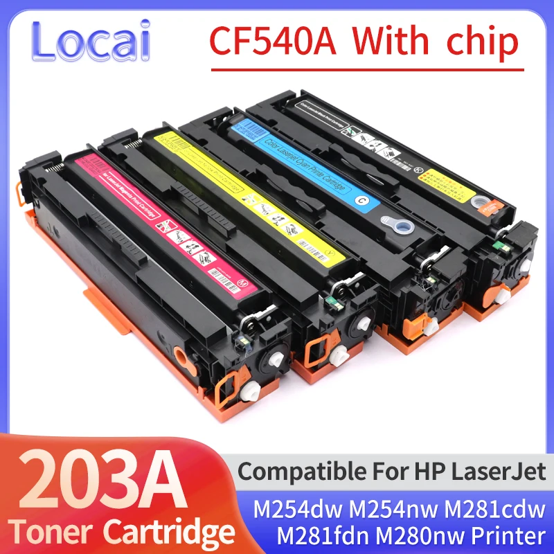 

1pcs 203A CF540A Toner Cartridge Compatible for HP Laserjet Pro M254dw M254 M254nw M281cdw M281fdn M280nw Printer Color Toner