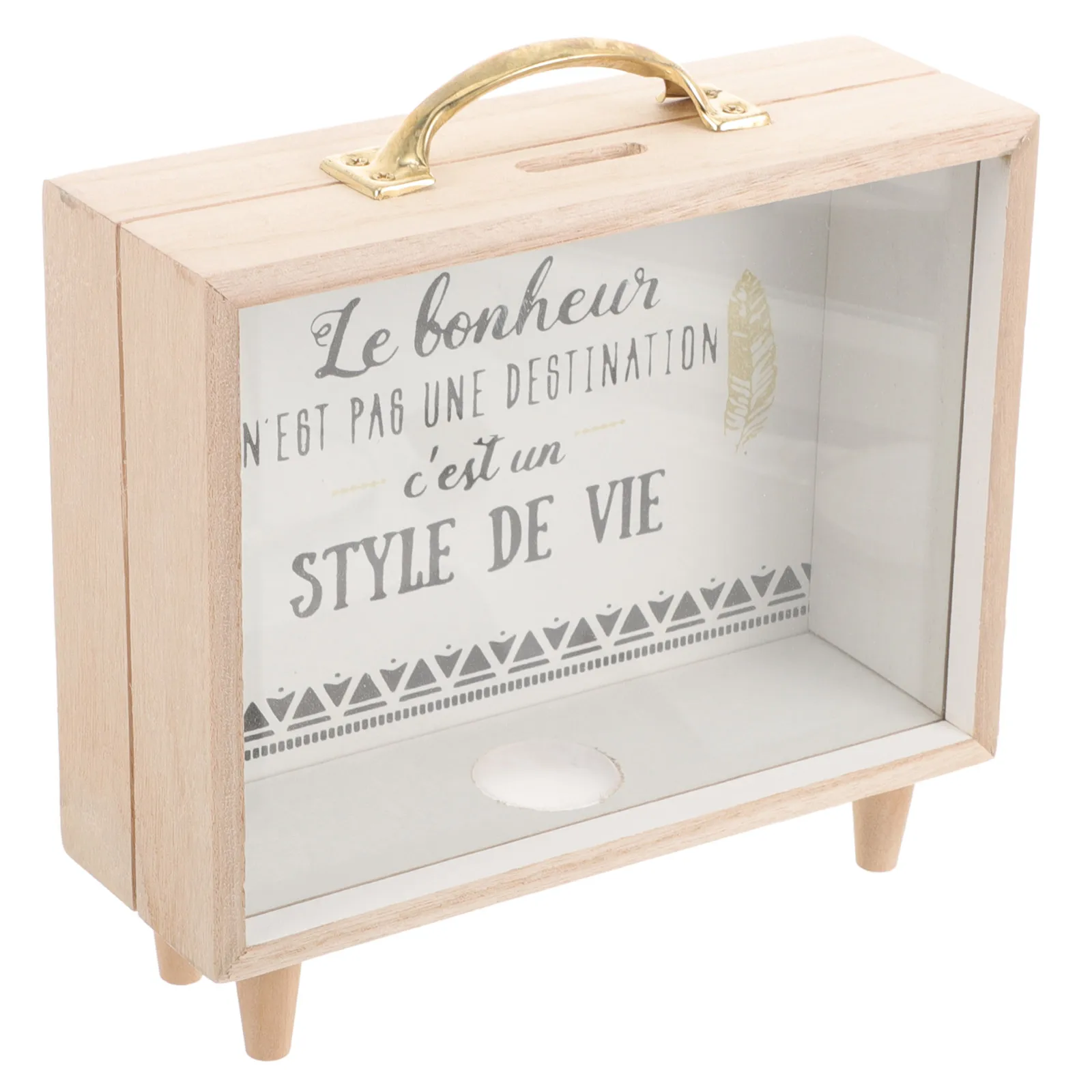 

Durable Wooden Coin Bank Clear Window Money Storage Box Handle for Kids Saving Plan Home Decor Adult Use Saving Money Box