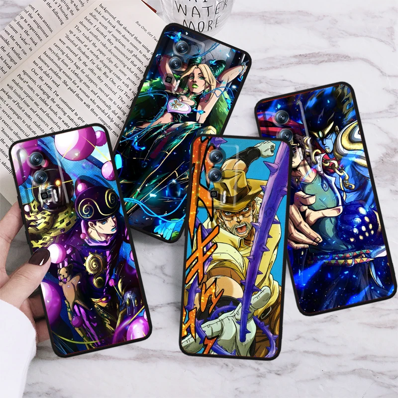 Cool Cute J-JoJos Bizarre Adventure For Xiaomi Redmi 9A 9C 9AT 10C 9 9T 10 12C 13C A3 12 K60 A1 K50 K40 5G Black Cover