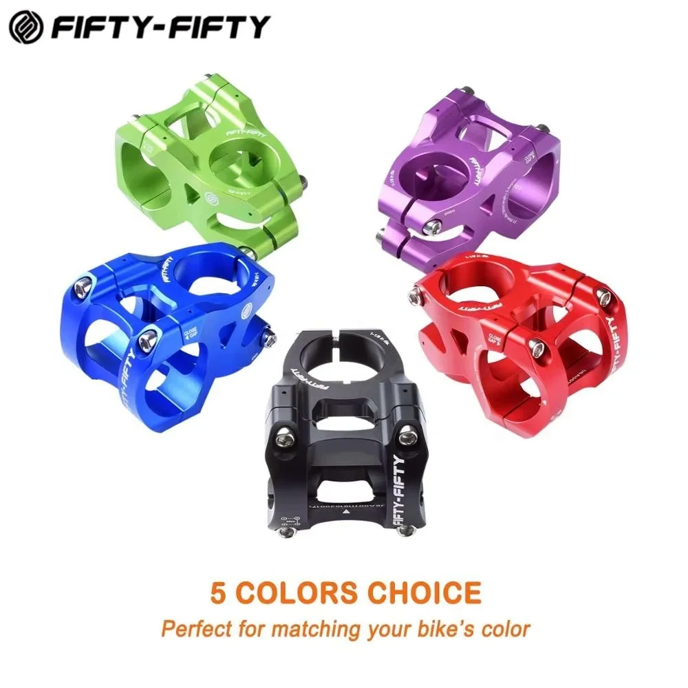FIFTY-FIFTY Mountain Bike Stem 0° 31.8/35MM Bar Clamp, 1-1/8 Steer Tube Bicycle Stem,  Length 35mm 50MM