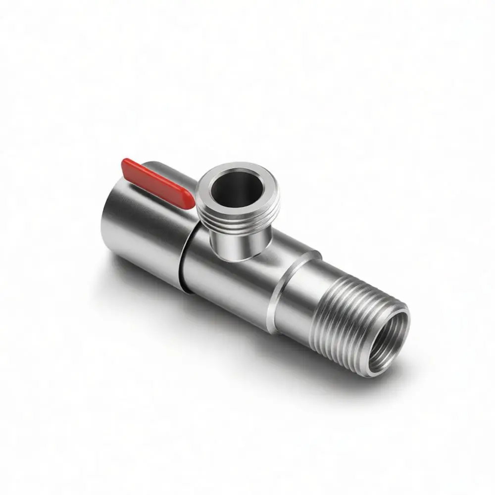 Brass Core Stainless Steel Angle Valve Modern Water Control Tap High Flow Leak Proof Shut Off Valve For Home Appliances