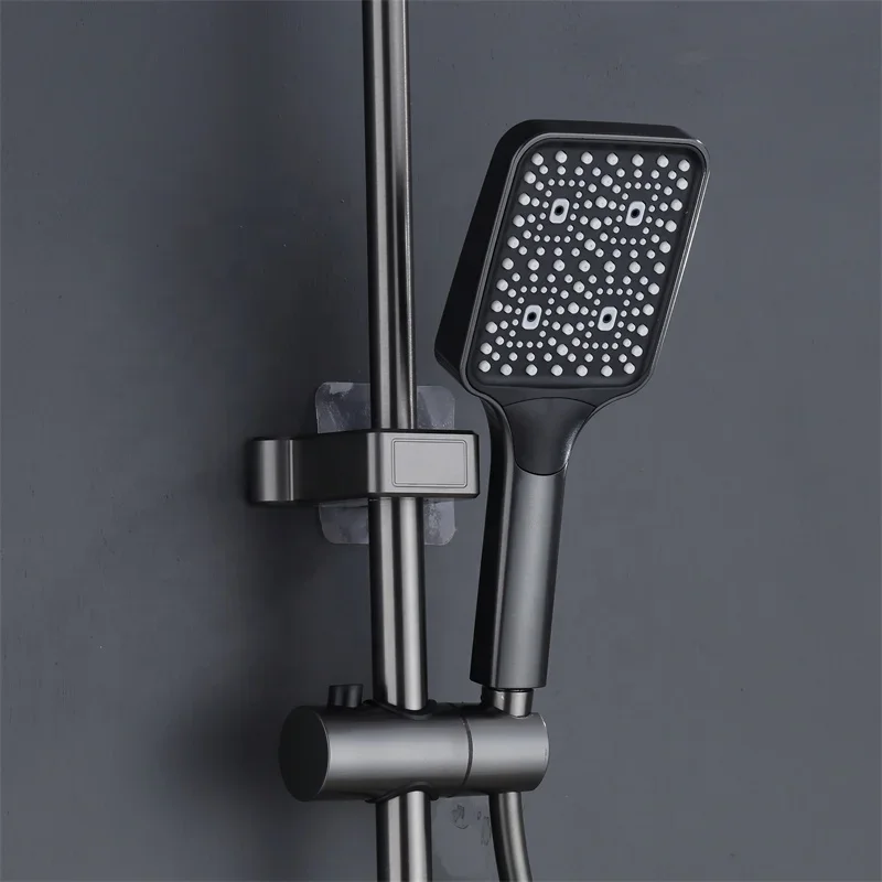 LED high quality digital display faucet Wall mounted stainless steel Smart bathroom shower set waterfall shower