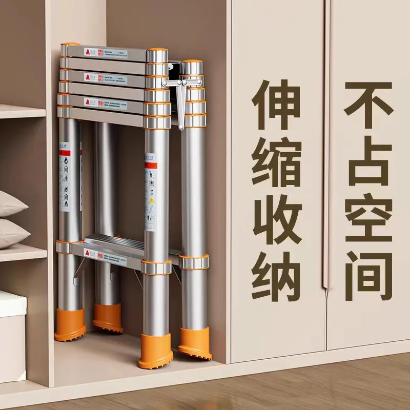 Multifunktionale Innenleiter aus Aluminiumlegierung, zusammenklappbare, verdickte Teleskopleiter, vier-, fünf- oder sechs Stufenleiter