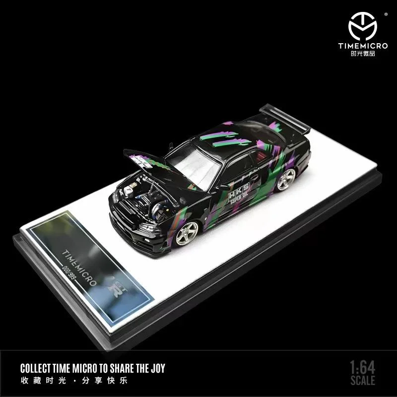 GTR R34 Open Cover TimeMicro TM 1:64 Simulated Alloy Car Model