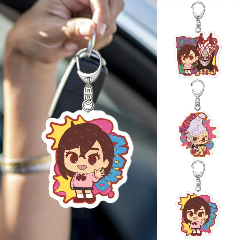 DandadanMomo-Porte-Clés en Acrylique avec Personnage de Dessin Animé, Pendentif Mignon pour Sac de Voiture, Accessoire de Synchronisation des Breloques, Bijoux pour Amis et Couple, Cadeau à la Mode, Nouvelle Collection