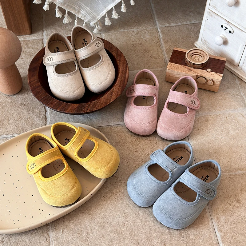 Children's Leather Shoes 2026 Spring Autumn New Korean Girls' Frosted Soft Soled Princess Shoes Super Soft Comfortable Sandal