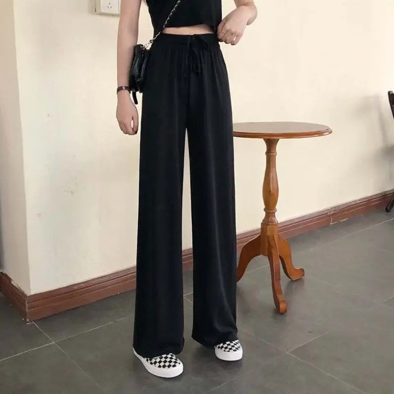 

Soft Comfort Women Black Pants New High Waist Casual Summer Slacks Pants Women Ankle-Length Long Trousers Female Slacks