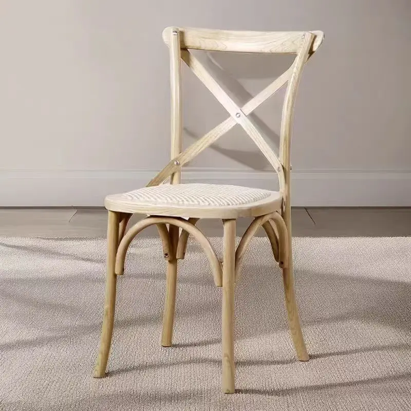 Retro coffee shop dining chair, commercial solid wood back chair