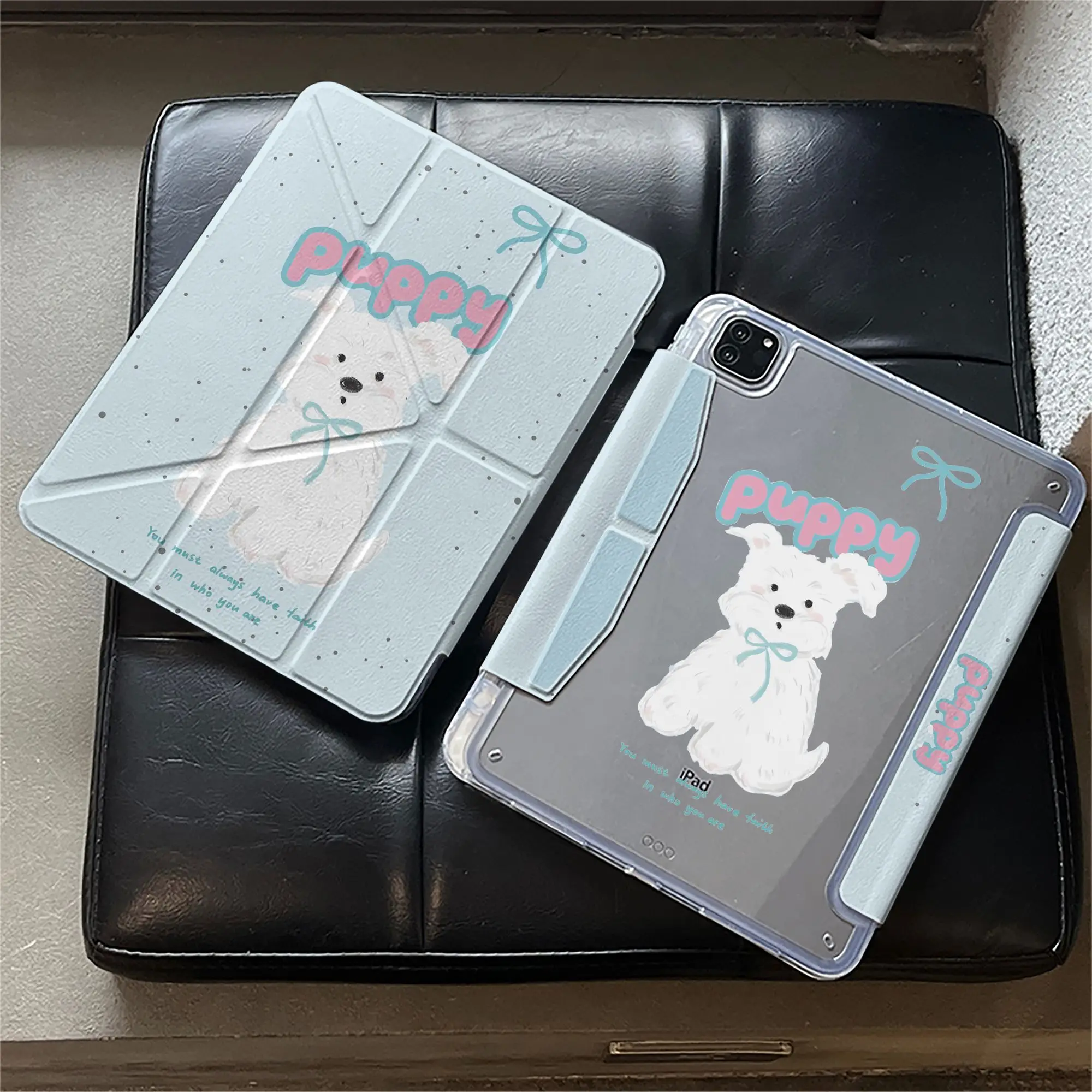 

Korean Cute Dog Bow Polka Dot For iPad Pro Air M5 M4 M3 M2 18 20 21 22 2 1 11th A16 12.9" 10 9 8 7 6 5 Th Mini 7 6 8.3" Case
