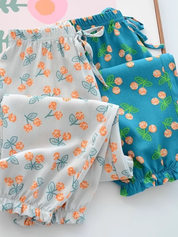 

Girls Mosquito-Resistant Pants Thin Summer New Parent-Child Home Sle Children's Pants Baby Summer Outdoor Long Trousers