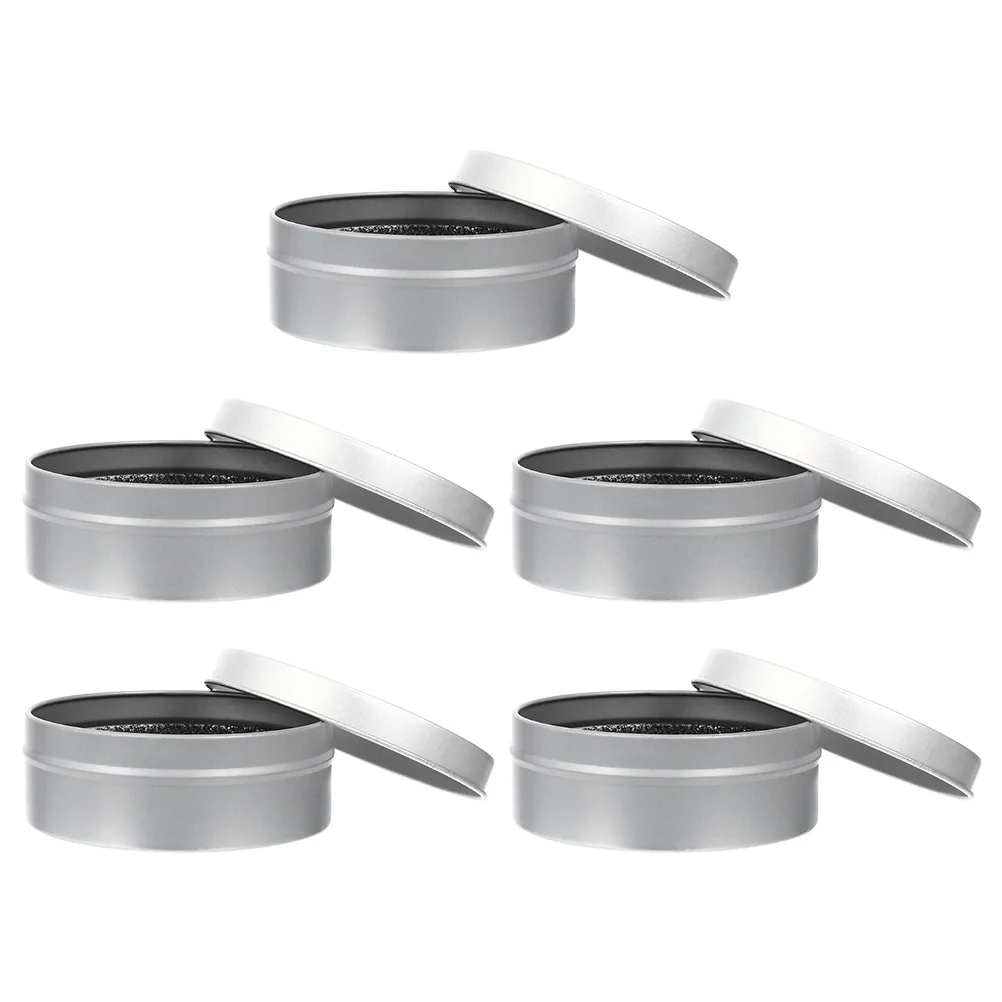 5 juegos de estuche de limpieza para brochas de maquillaje, esponja de carbón activado Premium, removedor de Color compacto de tamaño de viaje, limpiador de brochas eficiente