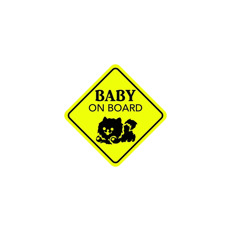 BABY ON BOARD Cute Dog Car Sticker Funny Decal Vinyl Waterproof Decal PVC 14X14CM