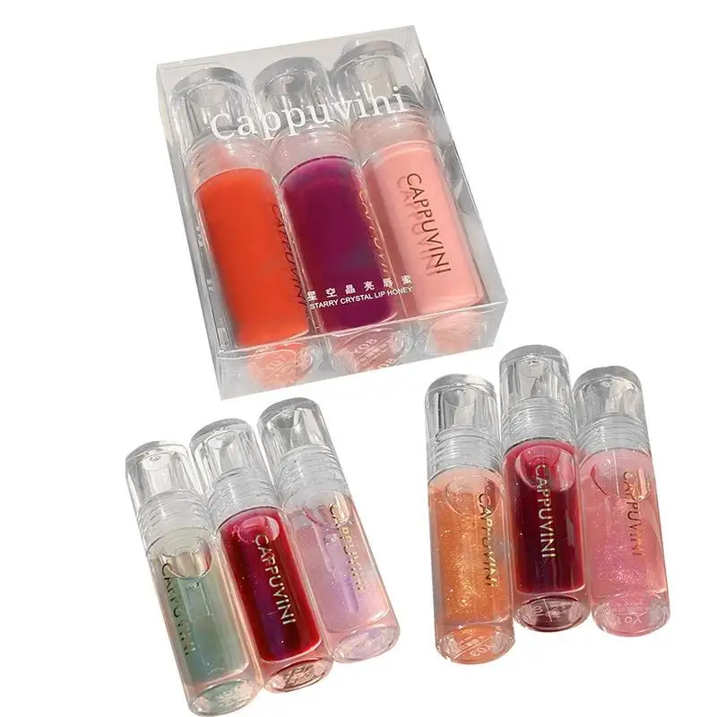 

Mirror Lip Glaze Waterproof Lip Gloss Lips Makeup Set Transparent Lip Tints Water Shine Lip Balm Moisturizing Lipstick Cosmetics