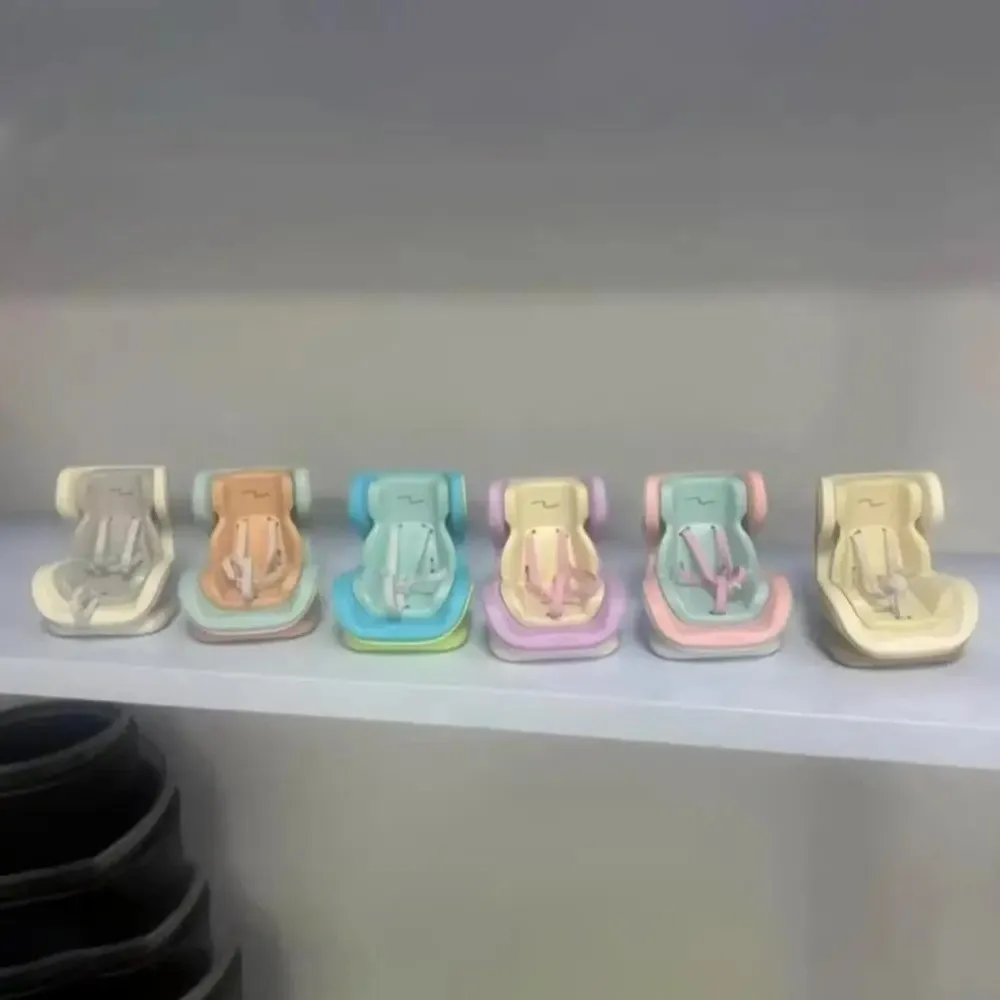 Assento de segurança para boneca de carro, cadeira de desenho animado, modelo de assento de carro, decoração para boneca, estilo interior de carro, presentes de aniversário de menina