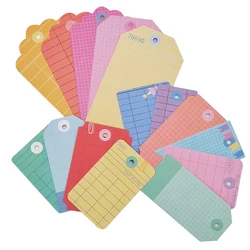 Creative Path Vintage Grid Scrapbooking Paper Tags Background Cardboard Gift Tag Handmade Wrapping Lable Card For DIY Crafting